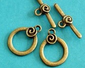 Lead Free 8 Sets Antique Bronze Rose Toggle A11-2624-AB-FF