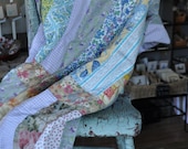 beautiful estella -- lap quilt -- cotton -- yellow, cream, lavender,  flax, soft pink