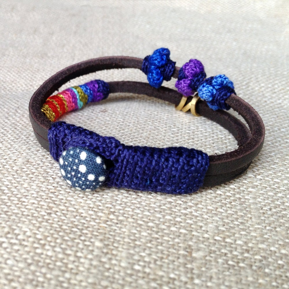 leather and cotton cuff