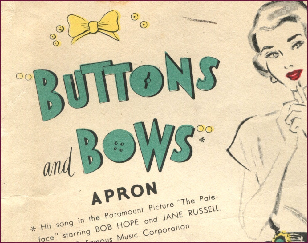 1950s Advance half Apron Pattern One Size