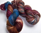 Hand Dyed Luxury Merino/Nylon/Cashmere Sock Fingering Yarn -- Doctor Who: Mad Man With a Box