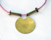the Euphorbia // Hand-dyed Cotton and Brass Pendant Necklace