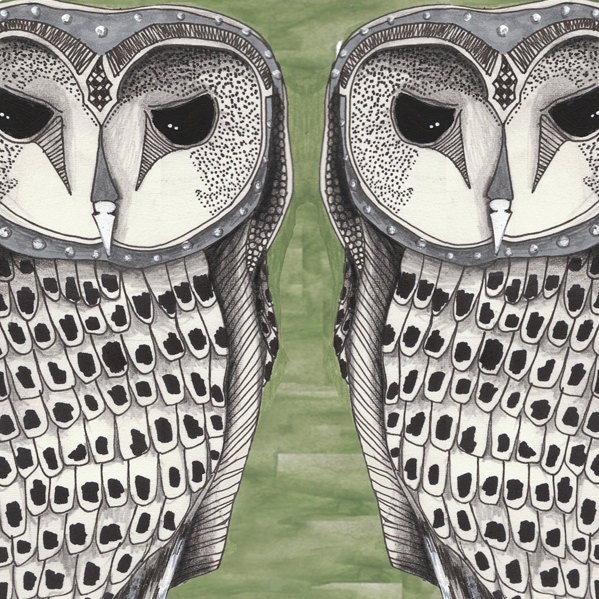 Spotted In The Distance - A4 reproduction owl animal print