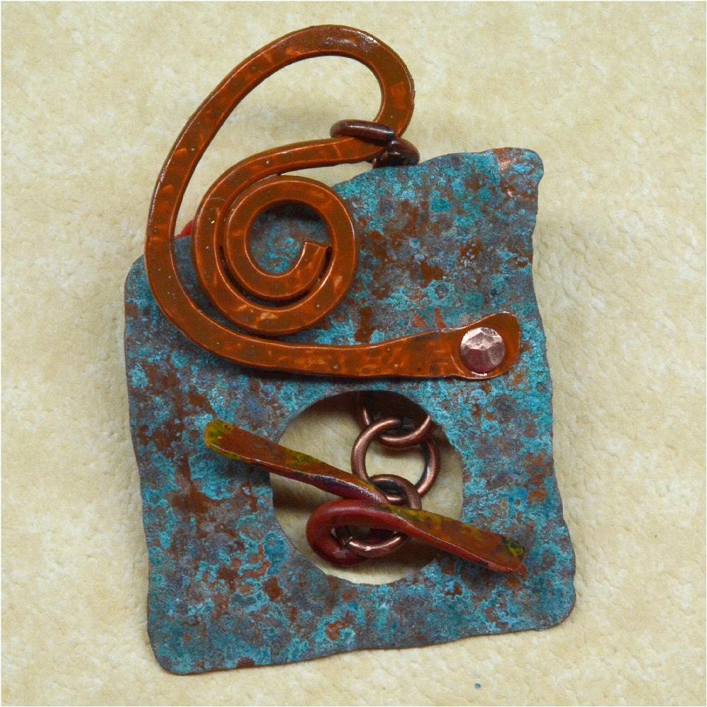 Hammered Rustic Copper Toggle Clasp