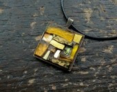 November Topaz Inspiration Mosaic Pendant for November  in Yellow Ochre