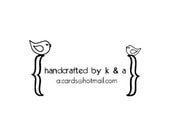 cute birds sitting on brackets custom rubber stamp