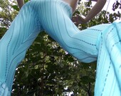 Blue Stripe Leggings Ruffle Hem Adult Costume S M