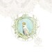 Owl, Sticker, Winter Woodland, White Berries, Blue, Christmas, Ornate Frame, Seals Large Glossy Sticker, 2.25" diameter