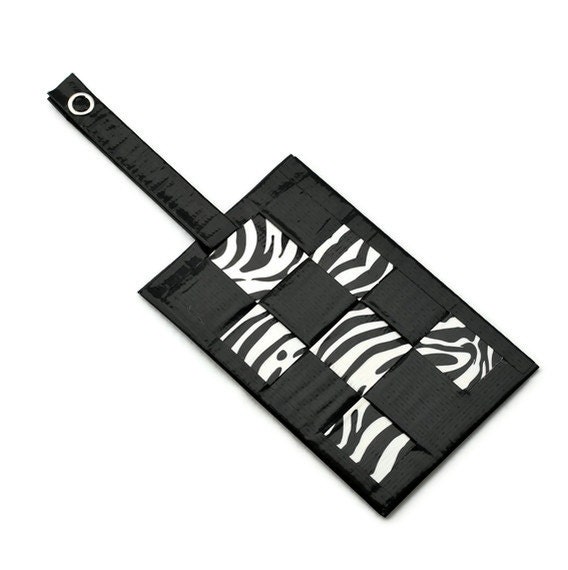 Zebra Duct Tape Luggage Tag