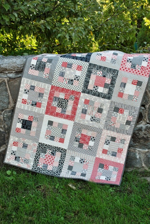 PDF Quilt Pattern.... Easy... one jelly roll ...Market Square