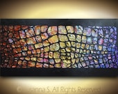Abstract Painting - Original Large Canvas Multicolored Modern Textured Painting by Susanna 48x24 MADE2ORDER