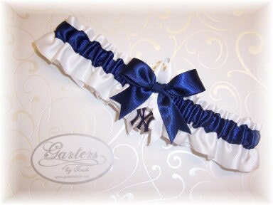 Handmade Wedding Garter New York Yankees NY Toss Satin w-nnw