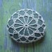 Crocheted Lace Stone, Round, Beige, Handmade by Monicaj