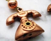 Pick It Up Copper Telephone Earrings