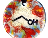 Alcohol Ceramic Necklace in Multicolor Crackle