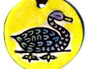 Goose Ceramic Necklace in Yellow