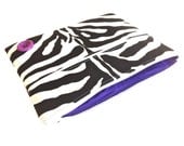 CLEARANCE iPad Case, iPad Sleeve, iPad Cover, PADDED, Zebra Print with Purple