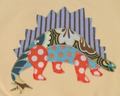 Personalized Baby Blanket in Color Lemon with Stegasaurus