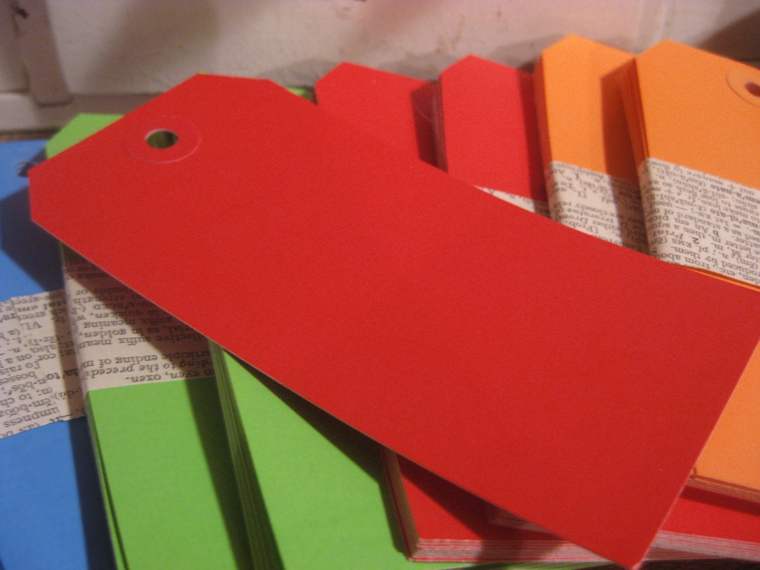 Red hang tags, set of 10 Il_570xn