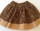 Simple Twirl Skirt in cheetah animal print, size 3, one of a kind