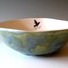 Large Ceramic Bowl - Humming Bird - Hand Thrown Ceramic Stoneware Pottery