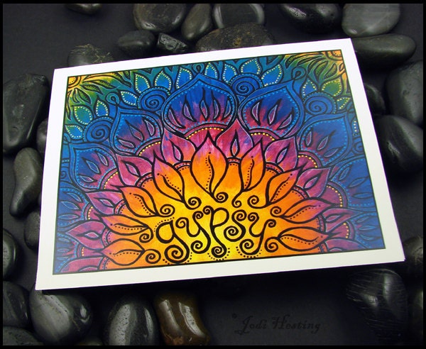 Beadworx - Blank - Single - Note Card - Original Fine Art Print -  Gypsy Lotus