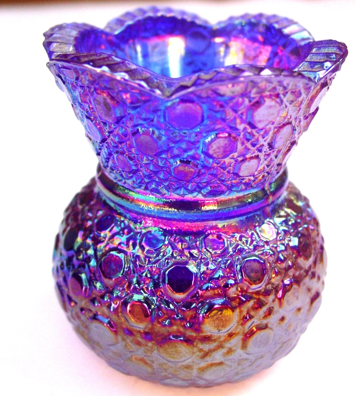 Vintage Blue Carnival Glass 77