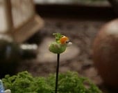 Artisan glass lampwork fairy garden fairy ... Fern ... tiny fairie for terrarium or moss pot by simply cindy