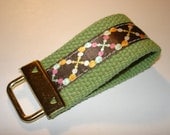 Mini Key Fob    ribbon / fabric on heavy cotton webbing