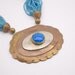 Huge ethnic necklace / Vintage beaded necklace / Brass evil eye pendant