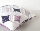 Purple Pincushion Plum Pillow Batik Mini Cathedral Window Pillow - 5 Inches Square - warmnfuzzies