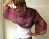 Burgundy haze kimono sleeved kid mohair shrug Ltd edition in this shade