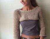 Sandy Isle Chunky bamboo mix shrug/cropped sweater