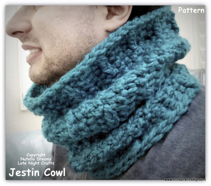 Instant Etsy Download PATTERN - Jestin Oversized Cozy Crochet Cowl Pattern -  Unisex Textured Urban Winter Tamer - Only 27 Rounds