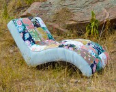 Boho Floral Patchwork Tufted Chaise Lounge by Vintage Renewal