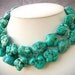 Chunky Turquoise Necklace, Two Strand Turquoise Nugget Necklace, Statement Necklace