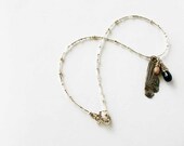 Silver necklace / Wing charm / Wire wrap gems / Fine silver wing charm necklace