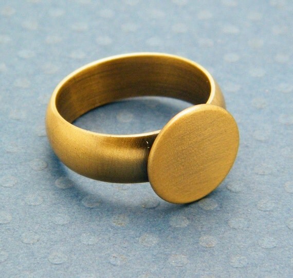 Ring Blanks 2 Antiqued Brass NonAdjustable by ThePerfectBead