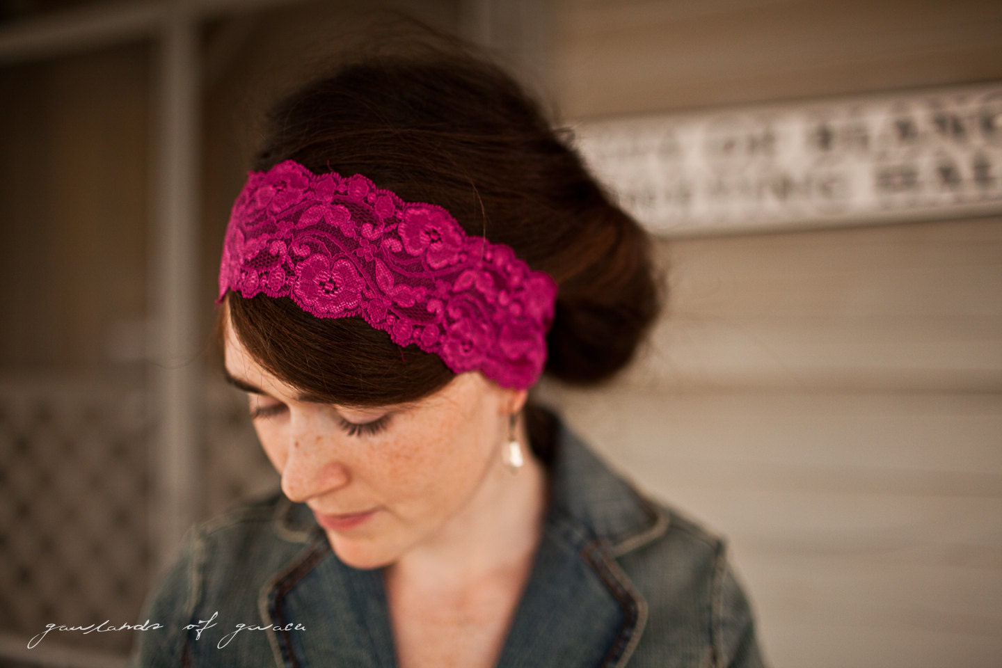 Heirloom Lace in Candied Apple - Garlands of Grace headband 2012