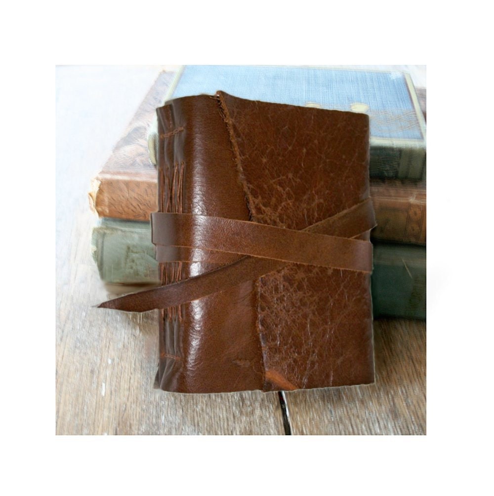 Leather Journal . Victor Hugo quote "Les Miserables" . handmade handbound . chestnut brown (280 pgs)