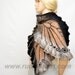 Halloween gift 20% discount Felted scarf Wrap Shawl Wool Silk butterfly organic natural eco materials Black Beige Grey Coffee Brown
