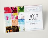 2013 Patterns Desktop Calendar Floral Geometric Illustration Doodles CLEARANCE 60 Percent off