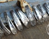 Sterling Silver Plated Spoon Handle ID Bracelet Components - 10 Piece Assortment - Make Your Own Silverware Jewelry Easy