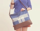 IKAT BAG. Brown Leather Bag. Navy Blue Shoulder Bag. Cross Body Strap Bag. Bags on Sale.