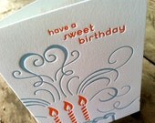 Sweet Birthday Card  - blue/orange