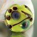 Chartreuse Encased Lentil Murrini Lampwork Glass Bead