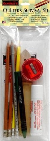 General's Quilters Survival Kit Fabric Marking Kit Chalk Pencils Eraser Kiss Off Stain Remover Quilt and Sewing Notions
