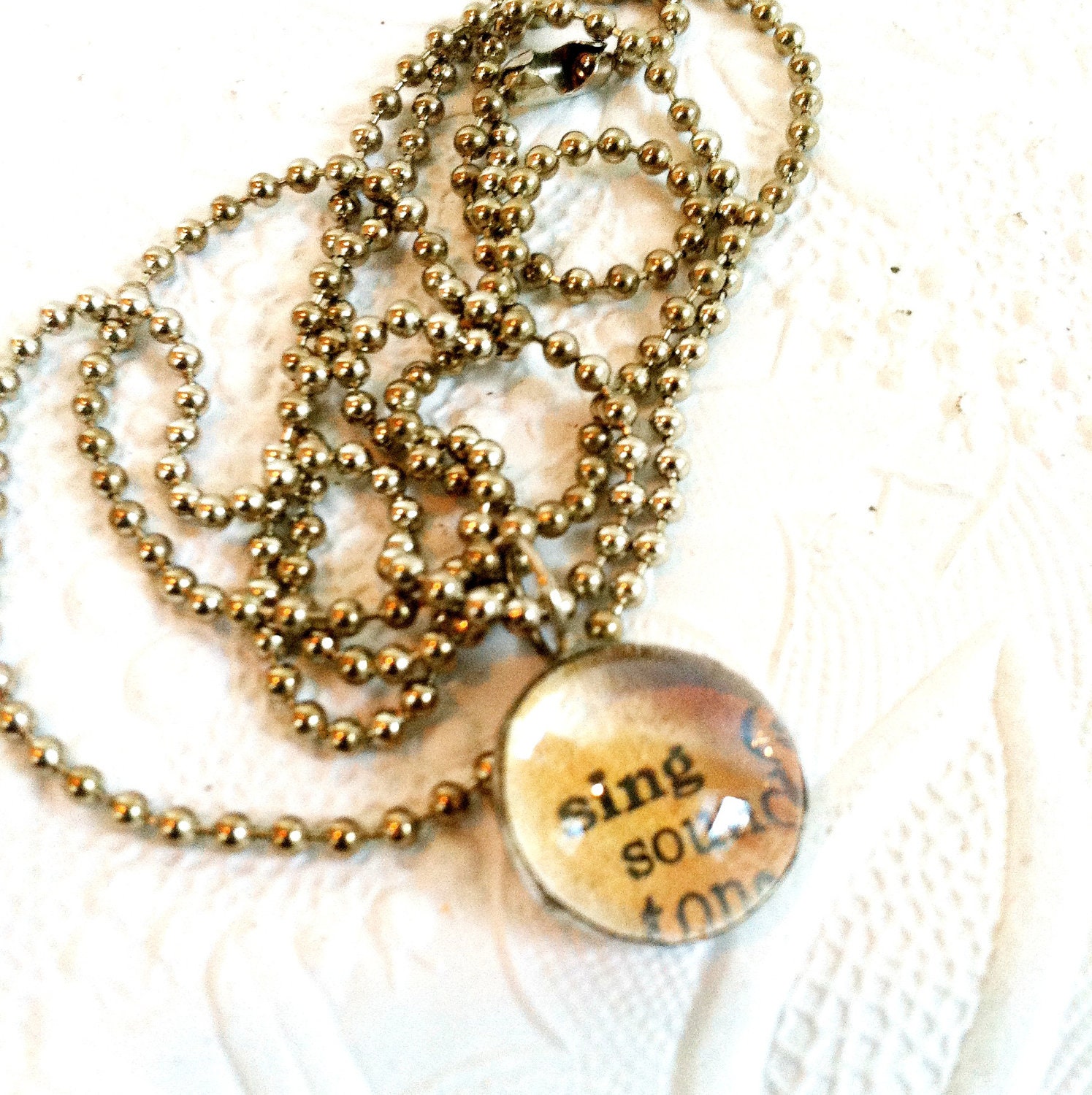 Soldered Glass Bauble Tiny Glass Sing Charm Miniature Sing Pendant Soldered Sing Charm Necklace Dictionary Word Charm