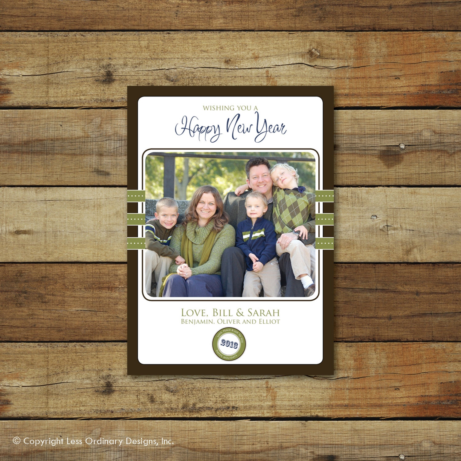 custom photo new year card, Tiny Dots, merry everything happy always, 2013