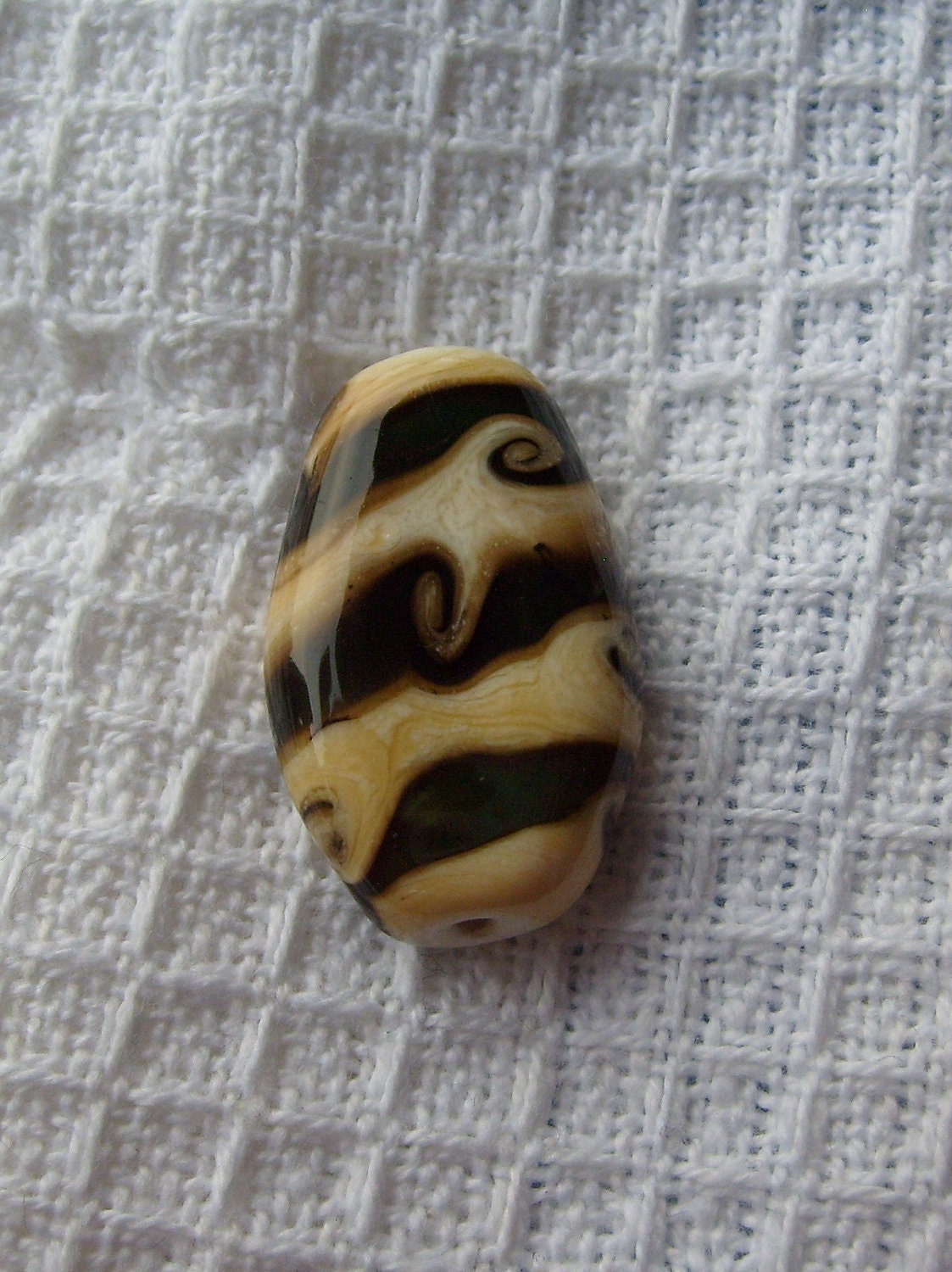 SALE    Handmade Focal Bead,  Forest Swirl
